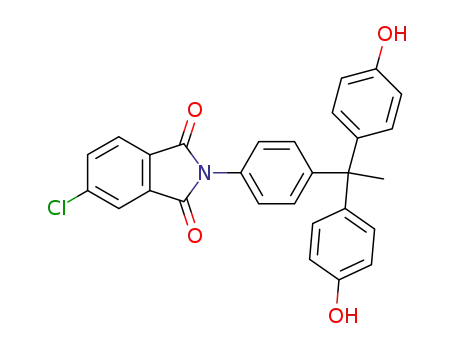 Molecular Structure of 579472-22-3 (1H-Isoindole-1,3(2H)-dione,
2-[4-[1,1-bis(4-hydroxyphenyl)ethyl]phenyl]-5-chloro-)