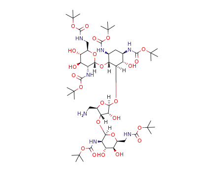 5''-amino-1,3,2',6',2''',6'''-hexa-N-(tert-butoxycarbonyl)-5''-deoxy-neomycin