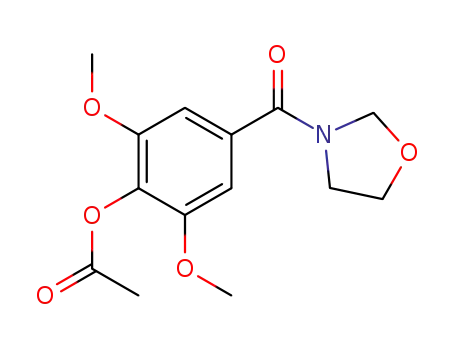 Molecular Structure of 50916-03-5 (2,6-dimethoxy-4-(1,3-oxazolidin-3-ylcarbonyl)phenyl acetate)