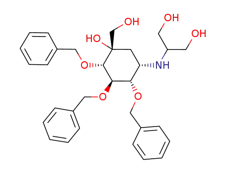 3,4-dideoxy-4-[[2-hydroxy-1-(hydroxymethyl)ethyl]amino]-2-C-(hydroxymethyl)-1,5,6-tris-O-(phenylmethyl)-D-epi-inositol