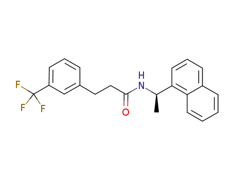 Molecular Structure of 1005450-55-4 (N-((R)-1-(naphthalen-1-yl)ethyl)-3-(3-(trifluoromethyl)phenyl)propanamide)