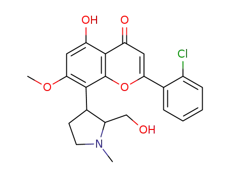 (+)-trans-2-(2-chlorophenyl)-5-hydroxy-8-(2-hydroxymethyl-1-methyl-pyrrolidin-3-yl)-7-methoxy-chromen-4-one