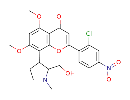 (+)-trans-2-(2-chloro-4-nitrophenyl)-8-(2-hydroxymethyl-1-methyl-pyrrolidin-3-yl)-5,7-dimethoxy-chromen-4-one