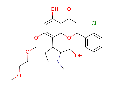 (+)-trans-2-(2-chlorophenyl)-5-hydroxy-8-(2-hydroxymethyl-1-methylpyrrolidin-3-yl)-7-(2-methoxyethoxymethoxy)-chromen-4-one