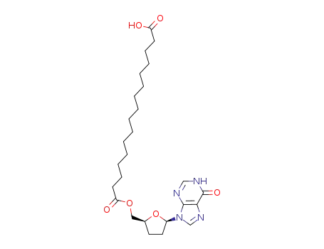 Molecular Structure of 879015-25-5 (Hexadecanedioic acid,
mono[[(2S,5R)-5-(1,6-dihydro-6-oxo-9H-purin-9-yl)tetrahydro-2-furanyl]
methyl] ester)