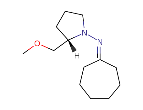 Molecular Structure of 72170-88-8 (1-Pyrrolidinamine, N-cycloheptylidene-2-(methoxymethyl)-, (S)-)