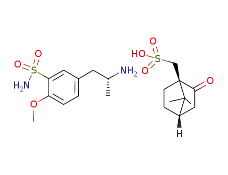 Molecular Structure of 906338-31-6 (Bicyclo[2.2.1]heptane-1-methanesulfonic acid, 7,7-dimethyl-2-oxo-,
(1R,4S)-, compd. with
5-[(2R)-2-aminopropyl]-2-methoxybenzenesulfonamide (1:1))