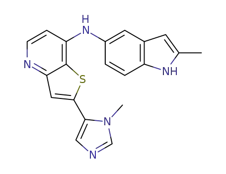 2-(1-methyl-1H-imidazol-5-yl)-N-(2-methyl-1H-indol-5-yl)thieno[3,2-b]pyridin-7-amine