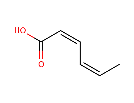 Molecular Structure of 5309-56-8 (hexa-2,4-dienoic acid)
