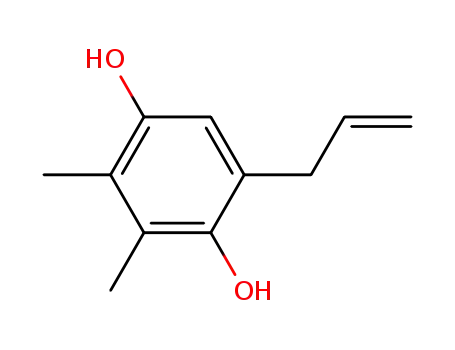 Molecular Structure of 66557-15-1 (1,4-Benzenediol, 2,3-dimethyl-5-(2-propenyl)-)