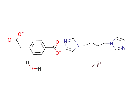(4-carboxymethylbenzoate)(1,1'-(1,4-butanediyl)bis(imidazole))zinc(II) monohydrate