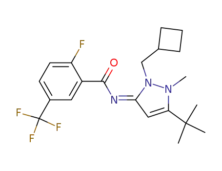 N-[(3E)-5-tert-butyl-2-(cyclobutylmethyl)-1-methyl-1,2-dihydro-3H-pyrazol-3-ylidene]-2-fluoro-5-(trifluoromethyl)benzamide