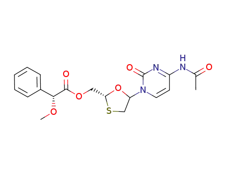 (2R)-5-(4'-acetamido-2'-oxo-pyrimidin-1'-yl)-1,3-oxathiolane-2-methyl-(2'(R)-hydroxy)phenyl acetate
