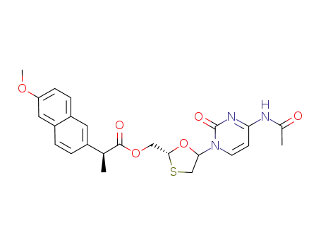 (2R)-5-(4'-acetamido-2'-oxo-pyrimidin-1'-yl)-1,3-oxathiolane-2-methyl-(6'-methoxy)-2'(S)-naphthalene isopropionate