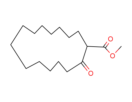 Molecular Structure of 52794-21-5 (Cyclopentadecanecarboxylic acid, 2-oxo-, methyl ester)