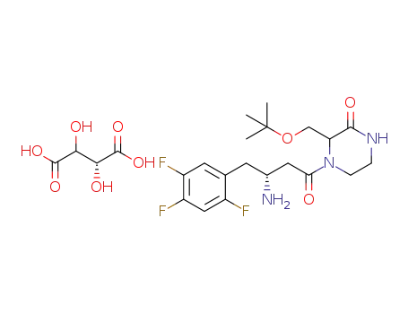 (R)-4-[(R)-3-amino-4-(2,4,5-trifluorophenyl)butanoyl]-3-(t-butoxymethyl)piperazin-2-one(tartrate)