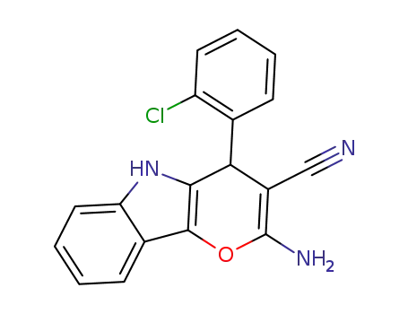 2-amino-4,5-dihydro-4-(2-chlorophenyl)pyrano[3,2-b]indole-3-carbonitrile