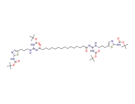 N1,N16-bis((tert-butoxycarbonylamino){3-[2-(tert-butoxycarbonyl)aminothiazol-5-yl]propylamino}methylene)hexadecanediamide
