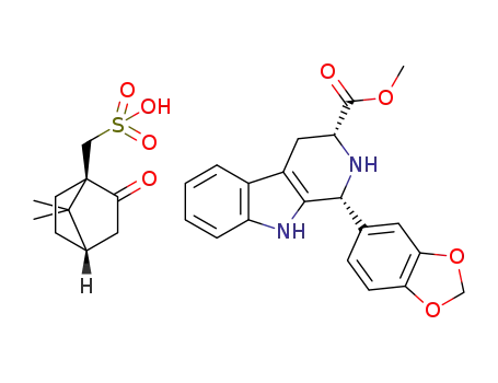 (1R,3R)-1-(3,4-methylenedioxyphenyl)-2,3,4,9-tetrahydro-9H-pyrido[3,4-b]indole-3-carboxylic methyl ester (1R)-10-camphorsulfonic acid salt