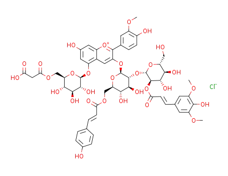 peonidin 3-O-[2-O-(2-O-(trans-sinapoyl)-glucosyl)-6-O-(trans-p-coumaroyl)-glucoside]-5-O-[6-O-(malonyl)-glucoside]