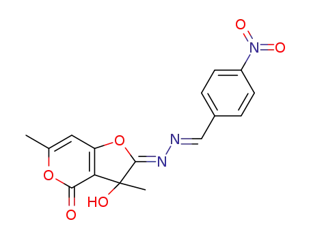 (2Z)-2,3-dihydro-3-hydroxy-3,6-dimethyl-2-[(2E)-(4-nitrobenzylidene)hydrazinylidene]-4H-furo[3,2-c]pyran-4-one