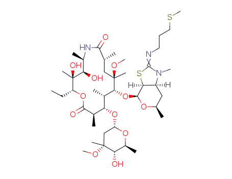 2'-deoxy-2'-(S)-S,3'-N-{N'-[3-(methylthio)propyl]carbonimidoyl}-3'-N-demethyl-6-O-methyl-9a-aza-9a-homoerythromycin A