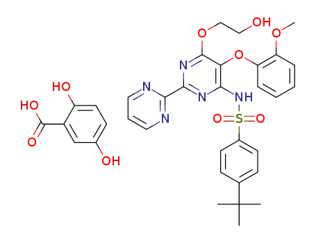 N-[6-(2-hydroxyethoxy)-5-(2-methoxyphenoxy)-2-pyrimidin-2-yl-pyrimidin-4-yl]-4-tert-butyl-benzenesulfonamide gentisic acid cocrystal
