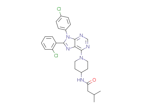 N-{1-[8-(2-chlorophenyl)-9-(4-chlorophenyl)-9H-purin-6-yl]piperidin-4-yl}-3-methylbutanamide