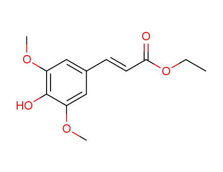 Molecular Structure of 41628-47-1 (2-Propenoic acid, 3-(4-hydroxy-3,5-dimethoxyphenyl)-, ethyl ester, (2E)-)