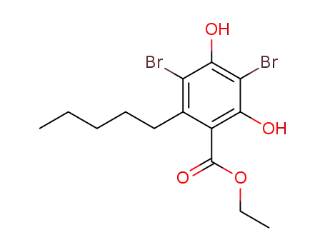 3,5-dibromo-2,4-dihydroxy-6-n-pentylbenzoic acid ethyl ester