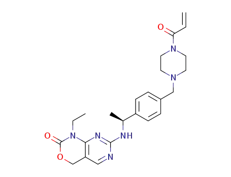 1-ethyl-7-[[(1S)-1-[4-[(4-prop-2-enoylpiperazin-1-yl)methyl]phenyl]ethyl]amino]-4H-pyrimido[4,5-d][1,3]oxazin-2-one