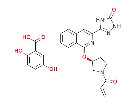 (S)-3-(1-((1-acryloylpyrrolidin-3-yl)oxy)isoquinolin-3-yl)-1H-1,2,4-triazol-5(4H)-one gentisic acid cocrystal