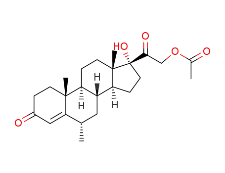 Molecular Structure of 3386-03-6 (6 alpha-methyl-17 alpha-hydroxy-11-deoxy-corticosterone-21-acetate)