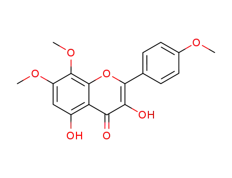 Molecular Structure of 571-72-2 (3,5-dihydroxy-7,8-dimethoxy-2-(4-methoxyphenyl)-4H-chromen-4-one)