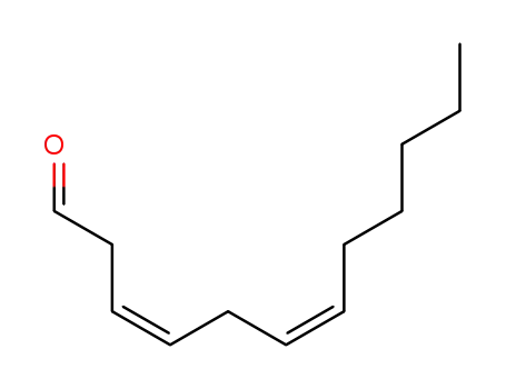 Molecular Structure of 13553-09-8 (3,6-Dodecadienal, (3Z,6Z)-)