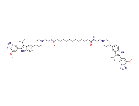 N1,N13-bis(2-(4-(3-isopropyl-2-(8-methoxy-[1,2,4]triazolo[1,5-a]pyridin-6-yl)-1H-indol-5-yl)piperidin-1-yl)ethyl)tridecanediamide