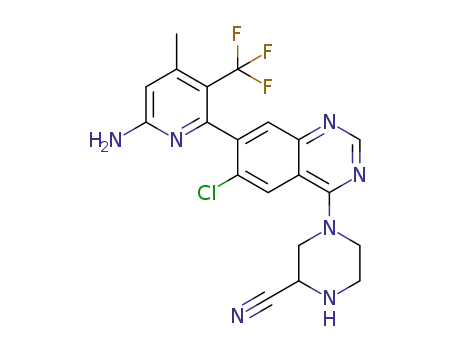 4-[7-[6-amino-4-methyl-3-(trifluoromethyl)-2-pyridyl]-6-chloroquinazolin-4-yl]piperazine-2-carbonitrile