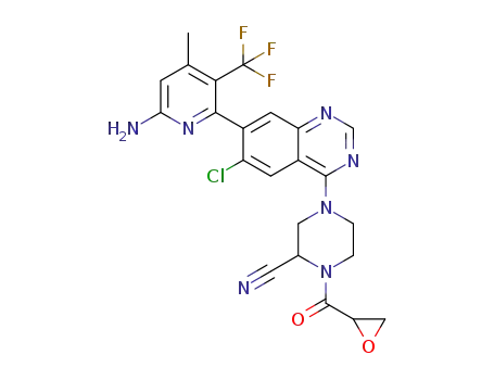 4-[7-[6-amino-4-methyl-3-(trifluoromethyl)-2-pyridyl]-6-chloroquinazolin-4-yl]-1-(oxirane-2-carbonyl)piperazine-2-carbonitrile