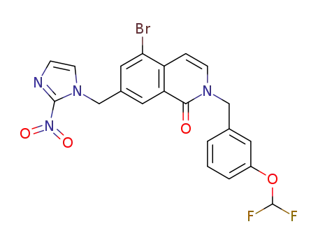 5-bromo-2-(3-(difluoromethoxy)benzyl)-7-((2-nitro-1H-imidazol-1-yl)methyl)isoquinolin-1(2H)-one