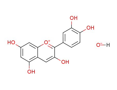 2-(3,4-dihydroxy-phenyl)-3,5,7-trihydroxy-chromenylium; benzopyrylium hydroxide