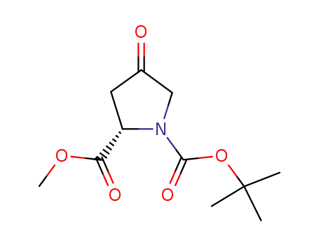 Molecular Structure of 102195-80-2 (1,2-Pyrrolidinedicarboxylicacid, 4-oxo-, 1-(1,1-dimethylethyl) 2-methyl ester, (2S)-)