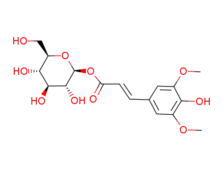 Molecular Structure of 78185-48-5 (â-D-Glucopyranose,1-[(2E)-3-(4-hydroxy-3,- 5-dimethoxyphenyl)-2-propenoate] )
