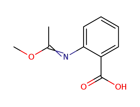 Molecular Structure of 82666-35-1 (Benzoic acid, 2-[(1-methoxyethylidene)amino]- (9CI))