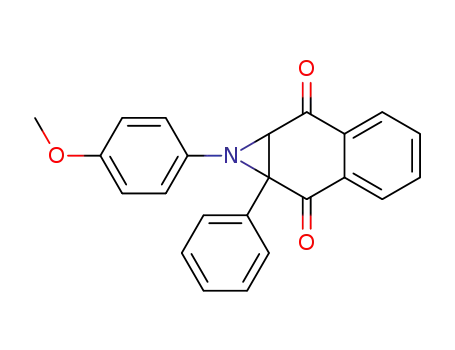 Molecular Structure of 79060-54-1 (1H-Naphth[2,3-b]azirine-2,7-dione,
1a,7a-dihydro-1-(4-methoxyphenyl)-1a-phenyl-)