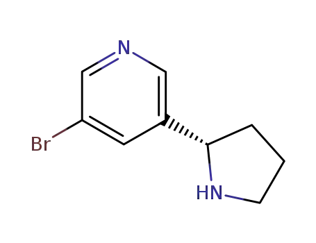Molecular Structure of 83023-58-9 ((2S)-5-BROMO-3-(2-PYRROLIDINYL)PYRIDINE)