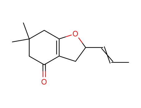 Molecular Structure of 92898-20-9 (4(2H)-Benzofuranone, 3,5,6,7-tetrahydro-6,6-dimethyl-2-(1-propenyl)-)