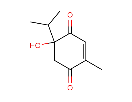 Molecular Structure of 138525-31-2 (2-Cyclohexene-1,4-dione, 5-hydroxy-2-methyl-5-(1-methylethyl)-)