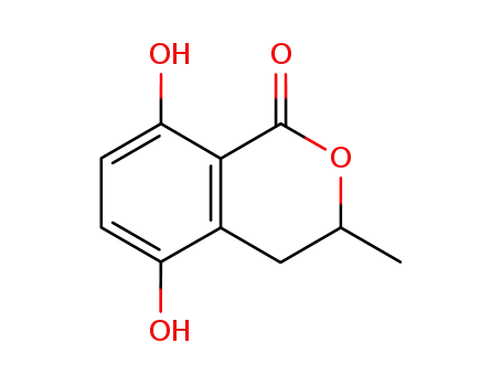 Molecular Structure of 84213-08-1 (1H-2-Benzopyran-1-one, 3,4-dihydro-5,8-dihydroxy-3-methyl-)