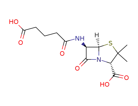 Molecular Structure of 26939-76-4 (4-Thia-1-azabicyclo[3.2.0]heptane-2-carboxylic acid,
6-[(4-carboxy-1-oxobutyl)amino]-3,3-dimethyl-7-oxo-, (2S,5R,6R)-)