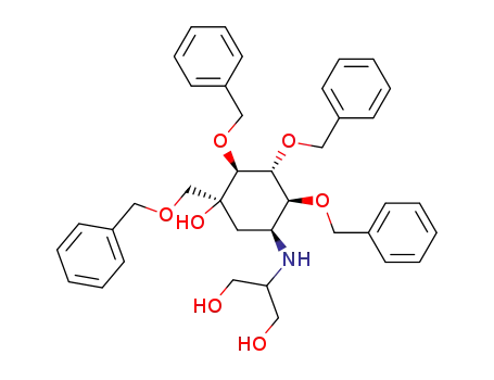 (1S)-(1(OH),2,4,5/1,3)-2,3,4-tri-O-benzyl-5-<<2-hydroxy-1-(hydroxymethyl)ethyl>amino>-1-C-<(benzyloxy)methyl>-1,2,3,4-cyclohexanetetrol